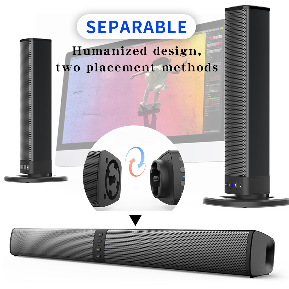 Audio Music Spotify - Afneembare Soundbar Bluetooth Speaker voor Thuis,