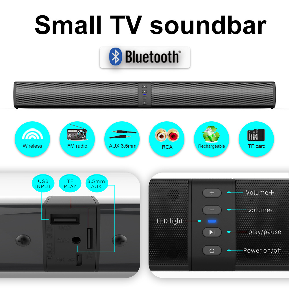 Afneembare Soundbar Bluetooth  - Audio Music Spotify recensie en prijs