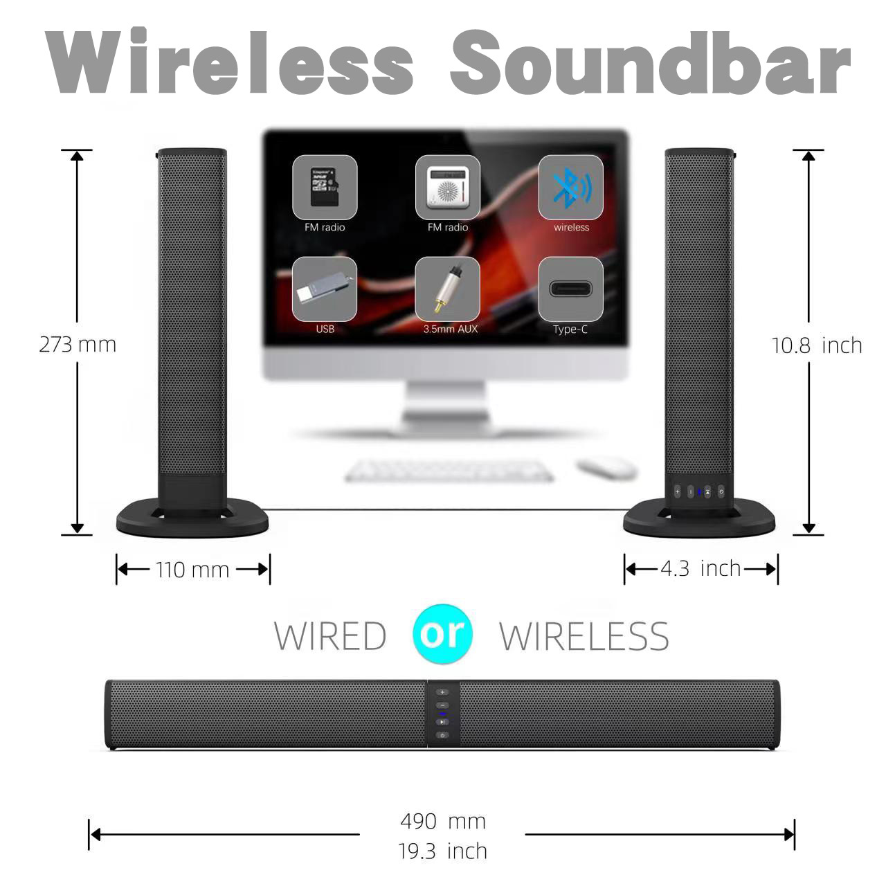 Afneembare Soundbar Bluetooth  - Audio Music Spotify recensie en prijs